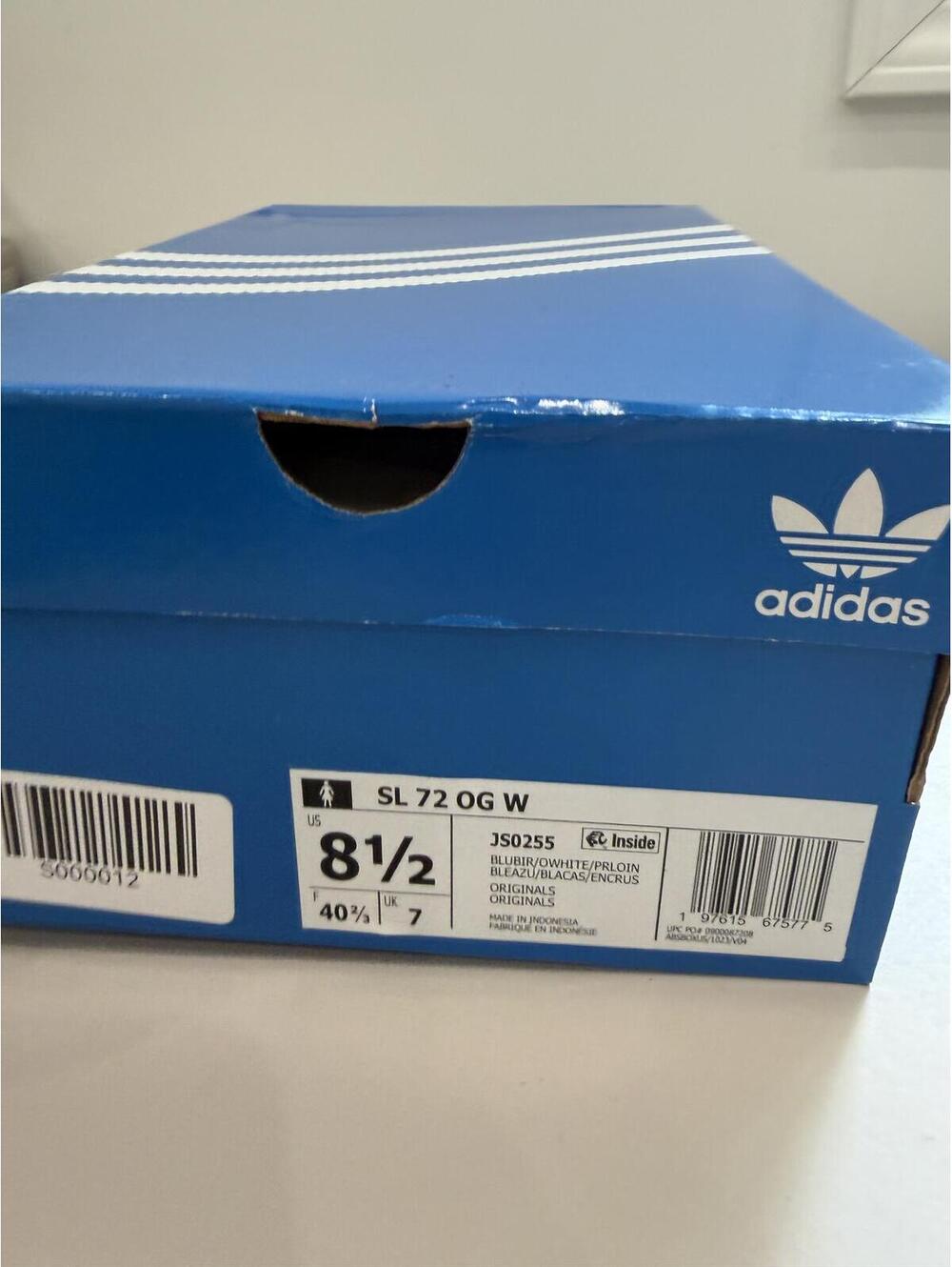 adidas Retro Blue White Suede Nylon Sneakers with Box SL 72 OG 8.5 - Picture 13 of 13